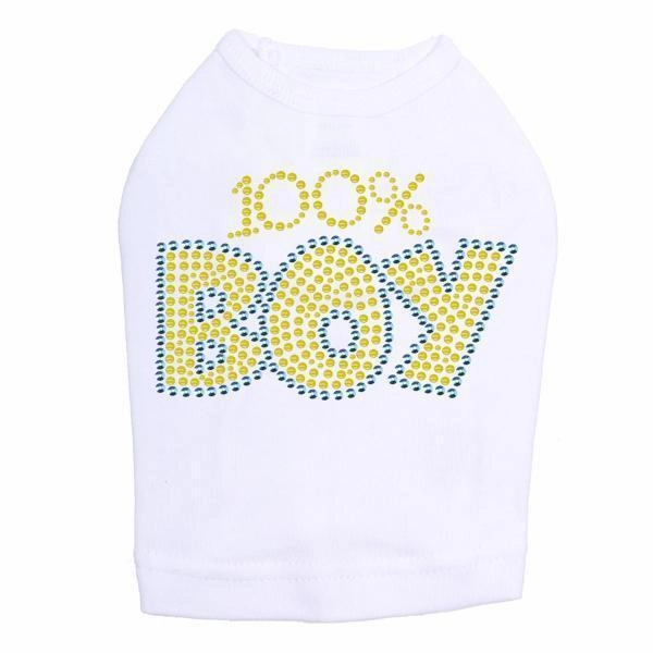 100% Boy Rhinestone Dog Tank