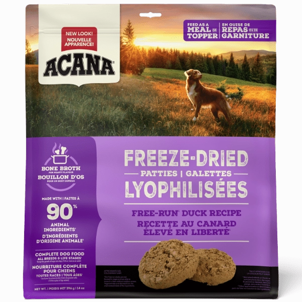 ACANA Duck Recipe Freeze Dried Dog Food, Patties