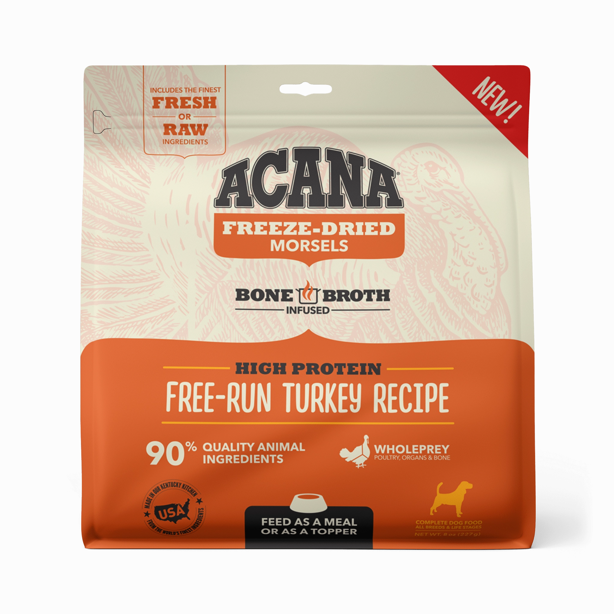 Acana Freeze-Dried Food Free-Run Turkey Recipe Morsels for Dogs