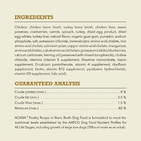 ACANA Poultry Recipe in Bone Broth Canned Dog Food
