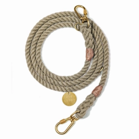 Adjustable Cotton Rope Dog Leash Dark Tan