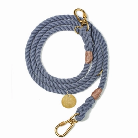 Adjustable Up-Cycled Rope Dog Leash Blue Jean