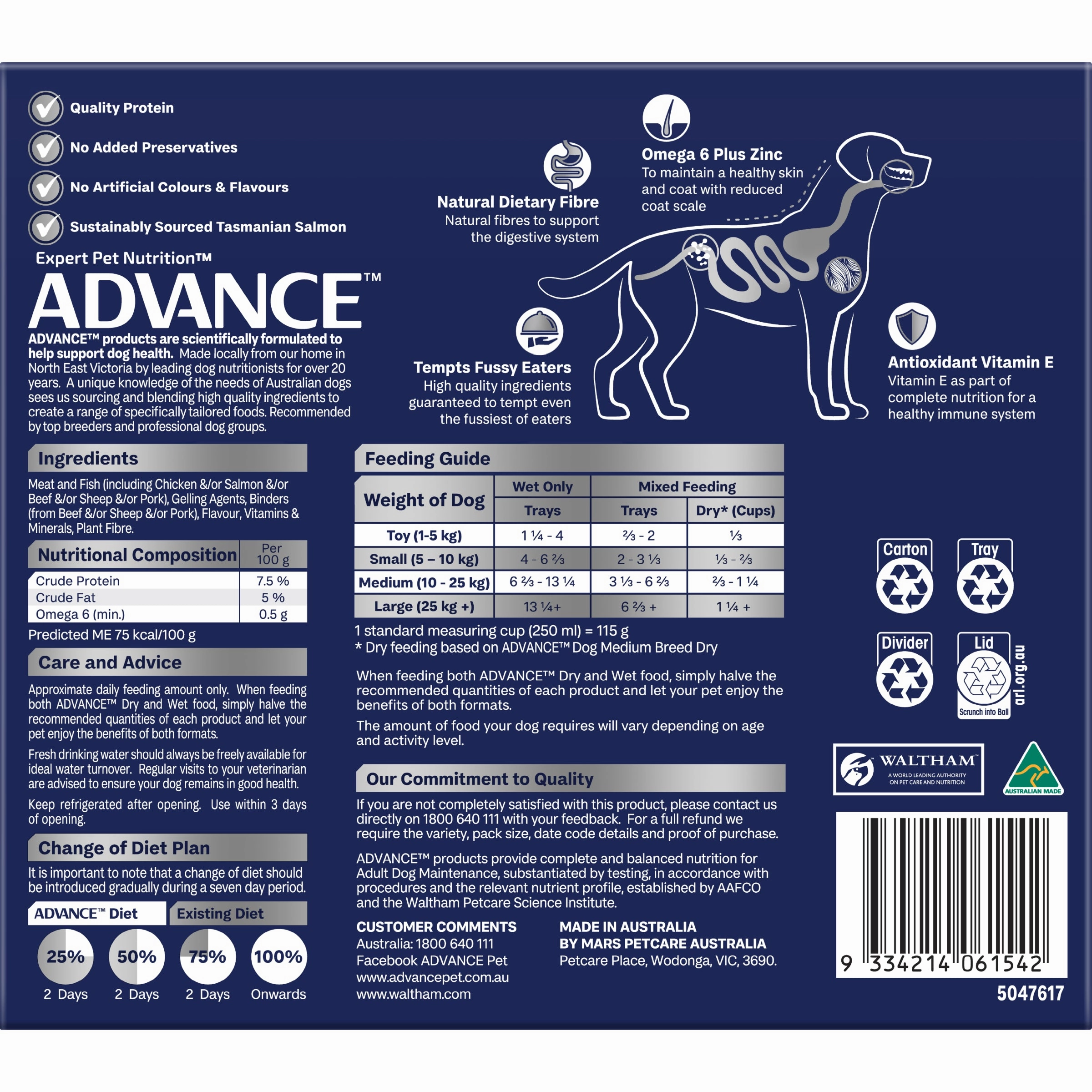 ADVANCE - Adult All Breed Salmon Casserole Dog Wet Food (100g x 12pk)