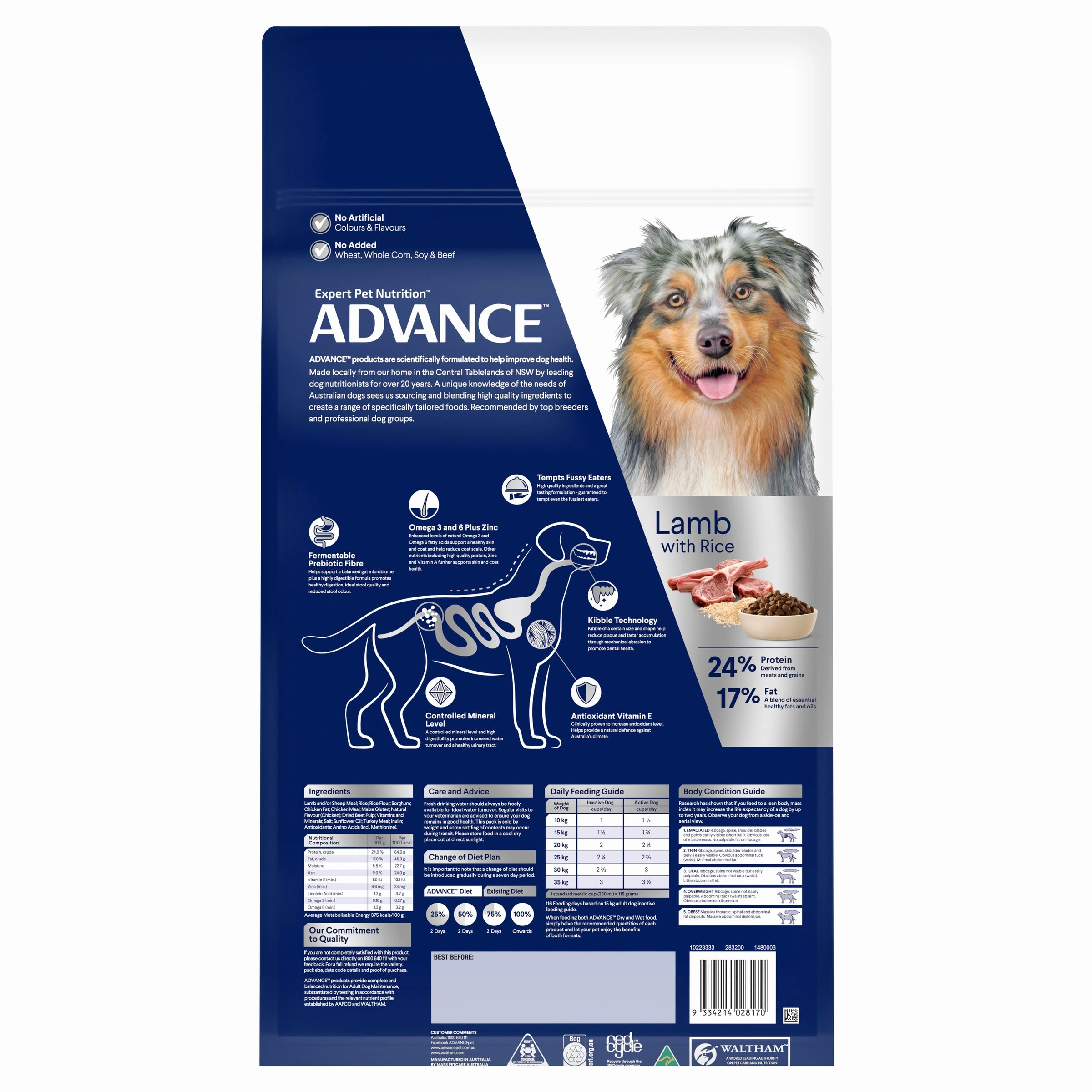 ADVANCE - Adult Medium Breed Lamb with Rice Dog Dry Food (20kg)