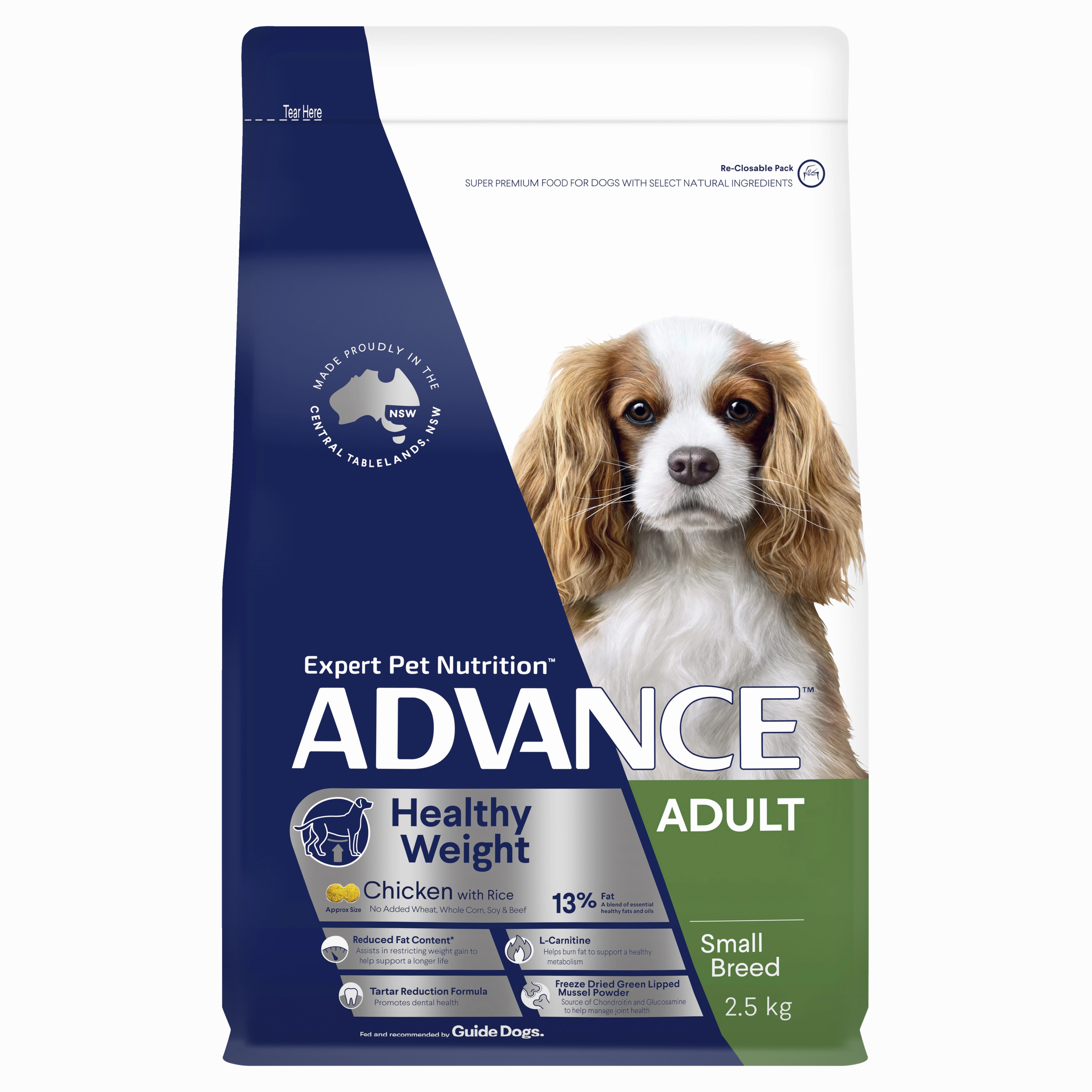 ADVANCE - Healthy Weight Adult Small Breed Chicken with Rice Dog Dry Food (2.5kg)