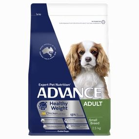 ADVANCE - Healthy Weight Adult Small Breed Chicken with Rice Dog Dry Food (2.5kg)