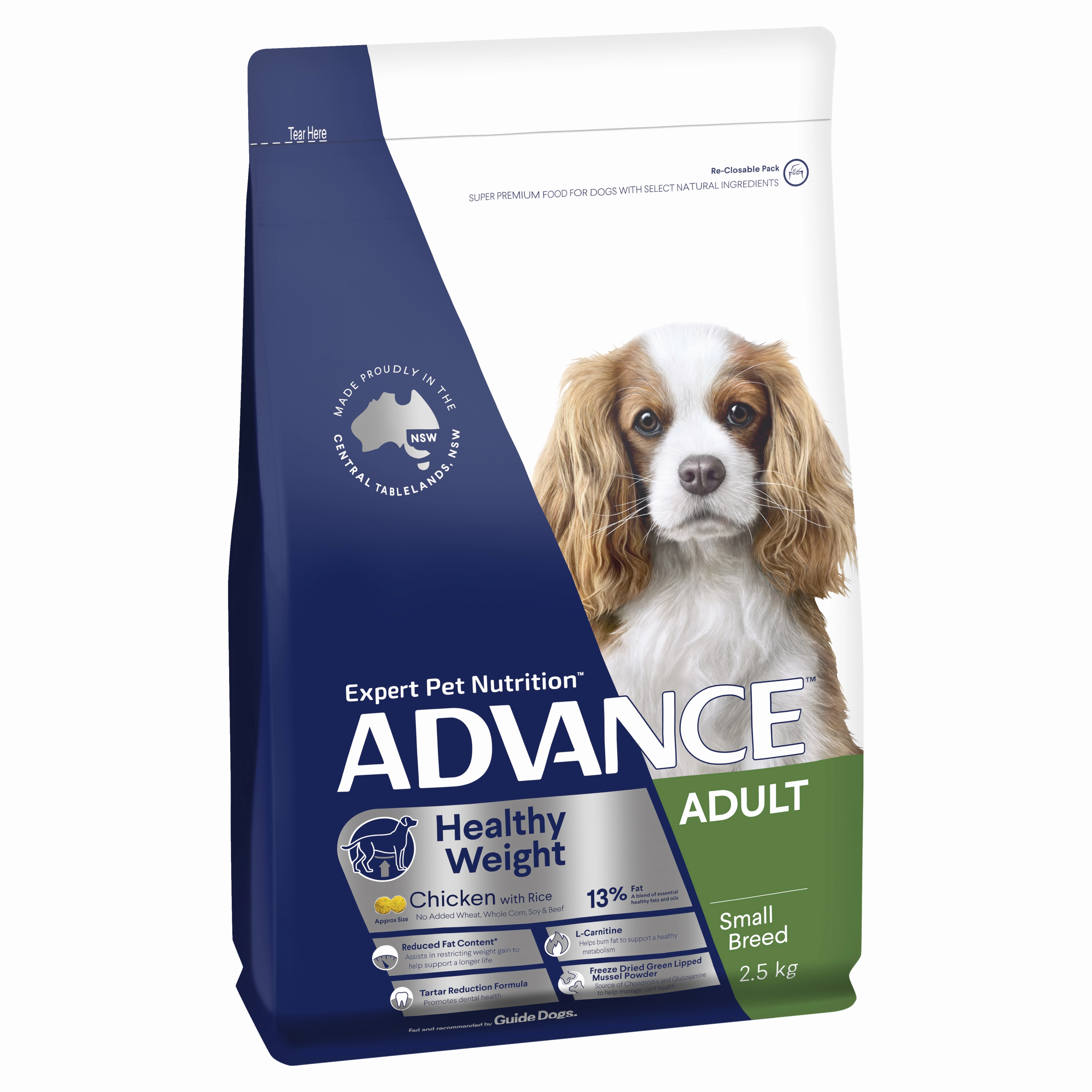ADVANCE - Healthy Weight Adult Small Breed Chicken with Rice Dog Dry Food (2.5kg)