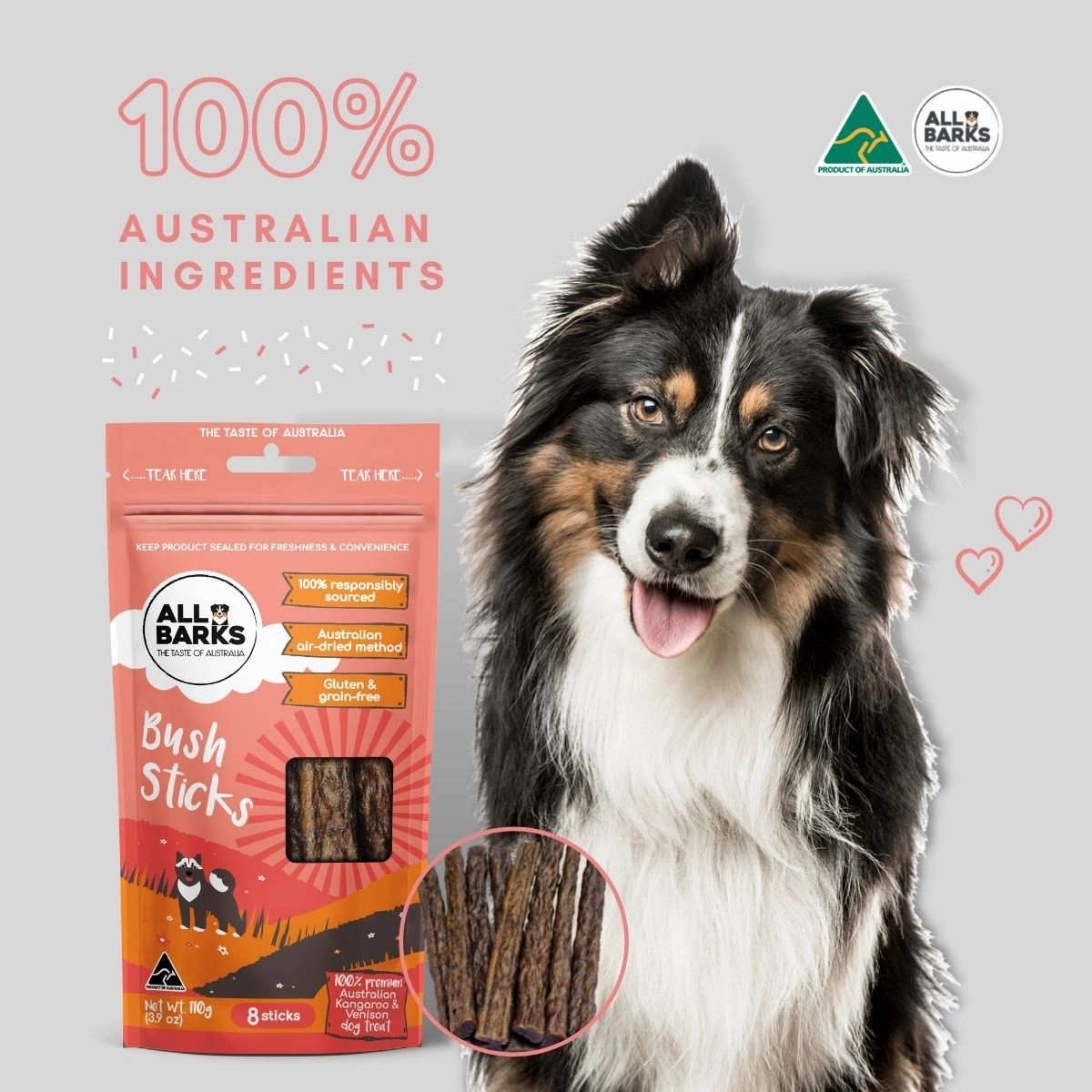 All Barks - Bush Sticks Kangaroo & Venison (110g)