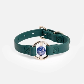 All Eyes On Me Dog Collar Jungle Green/Sodalite