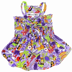 Aloha Purple Hawaiian Dog Dress