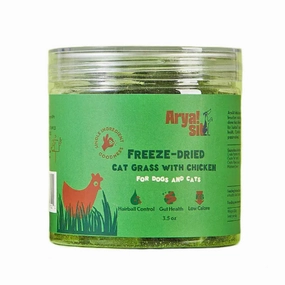 ARYA SIT Freeze-Dried Cat Grass with Chicken Treats for Cats & Dogs