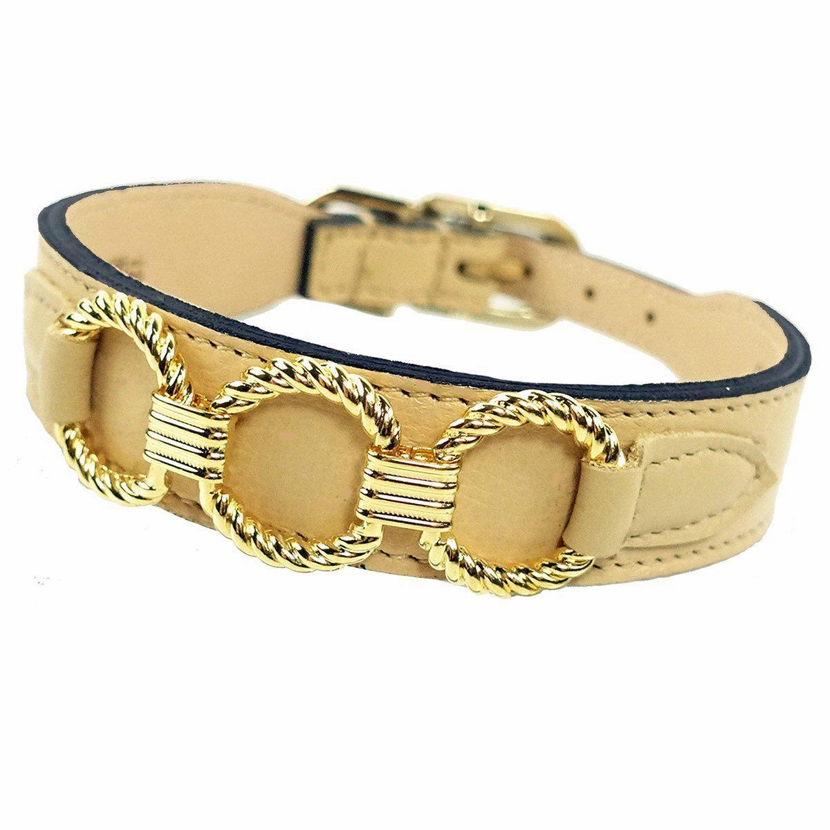 Athena Collection Dog Collar Vanilla/Gold