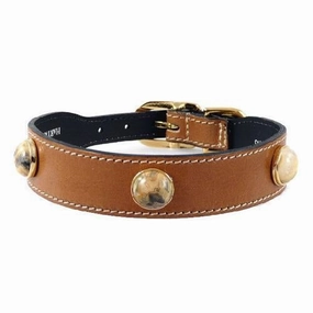 Au Naturale Collection Dog Collar Natural Tan/Mexican Crazy Lace Agate