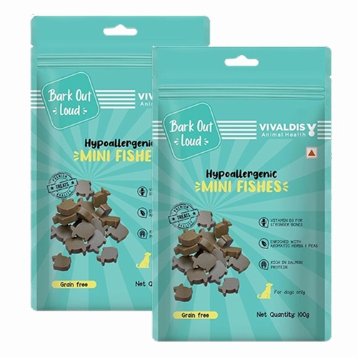 Bark Out Loud by Vivaldis Mini Fishes Grain Free & Hypoallergenic Dog Treats