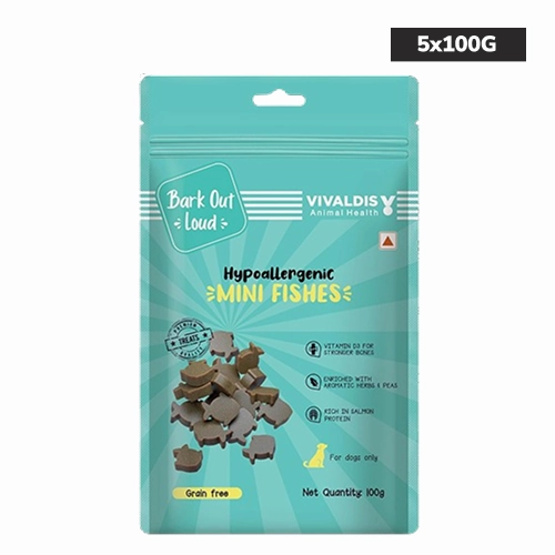 Bark Out Loud by Vivaldis Mini Fishes Grain Free & Hypoallergenic Dog Treats
