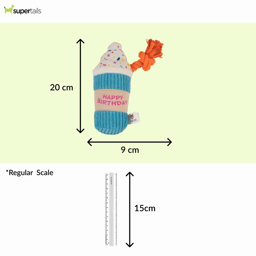 Barkbutler x Fofos Birthday Drink Plush Toy for Dogs