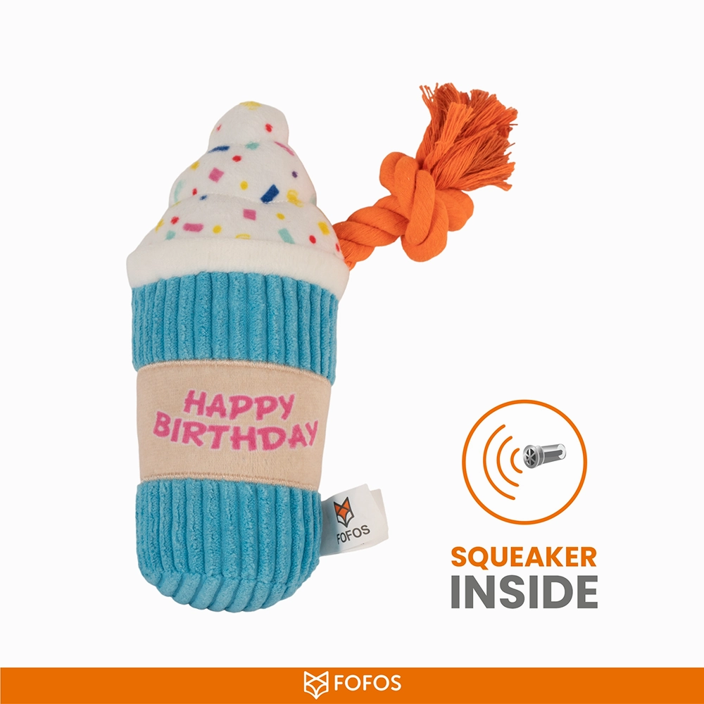 Barkbutler x Fofos Birthday Drink Plush Toy for Dogs