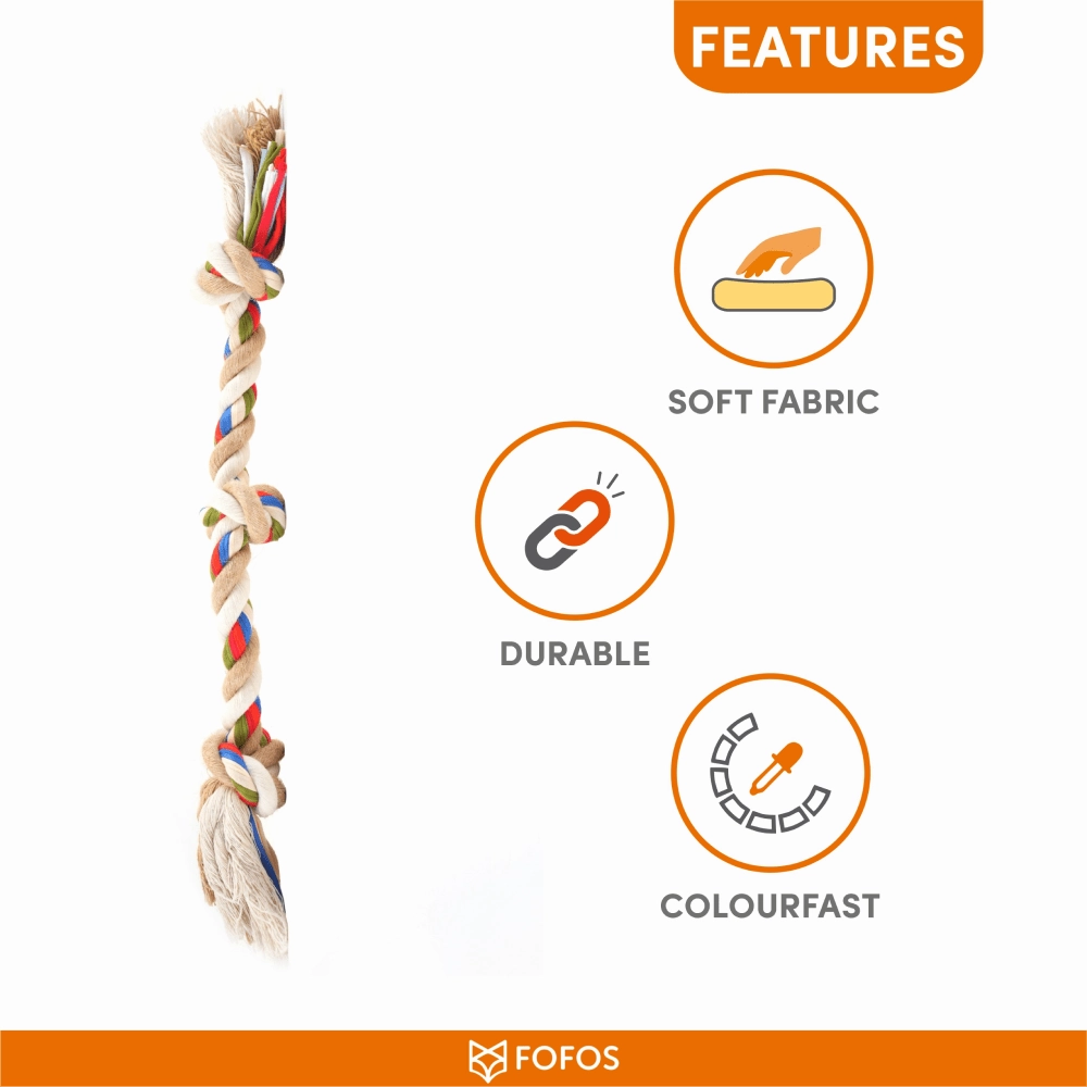 Barkbutler x Fofos Flossy Three Knots Rope Toy For Dogs