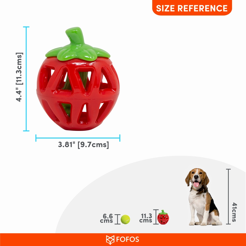 Barkbutler x Fofos Fruity Bites Treat Dispensing Strawberry Toy for Dogs