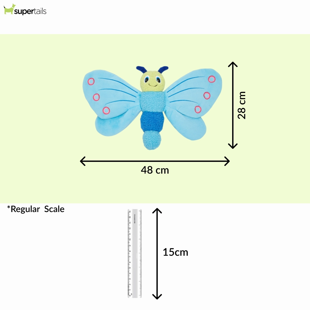Barkbutler x Fofos Jumbo Butterfly Plush Toy for Dogs (Blue)