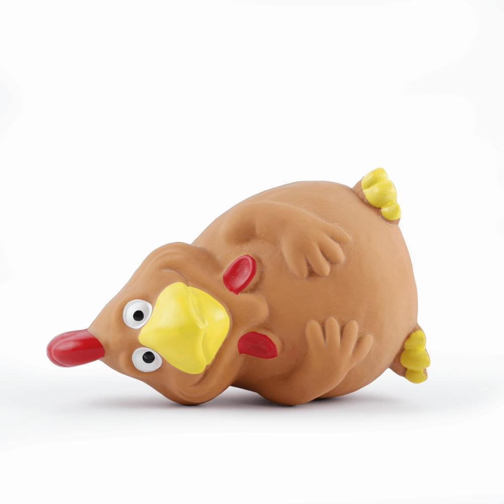 Barkbutler x Fofos Latex Bi Rooster Squeaky Toy for Dogs (Brown)