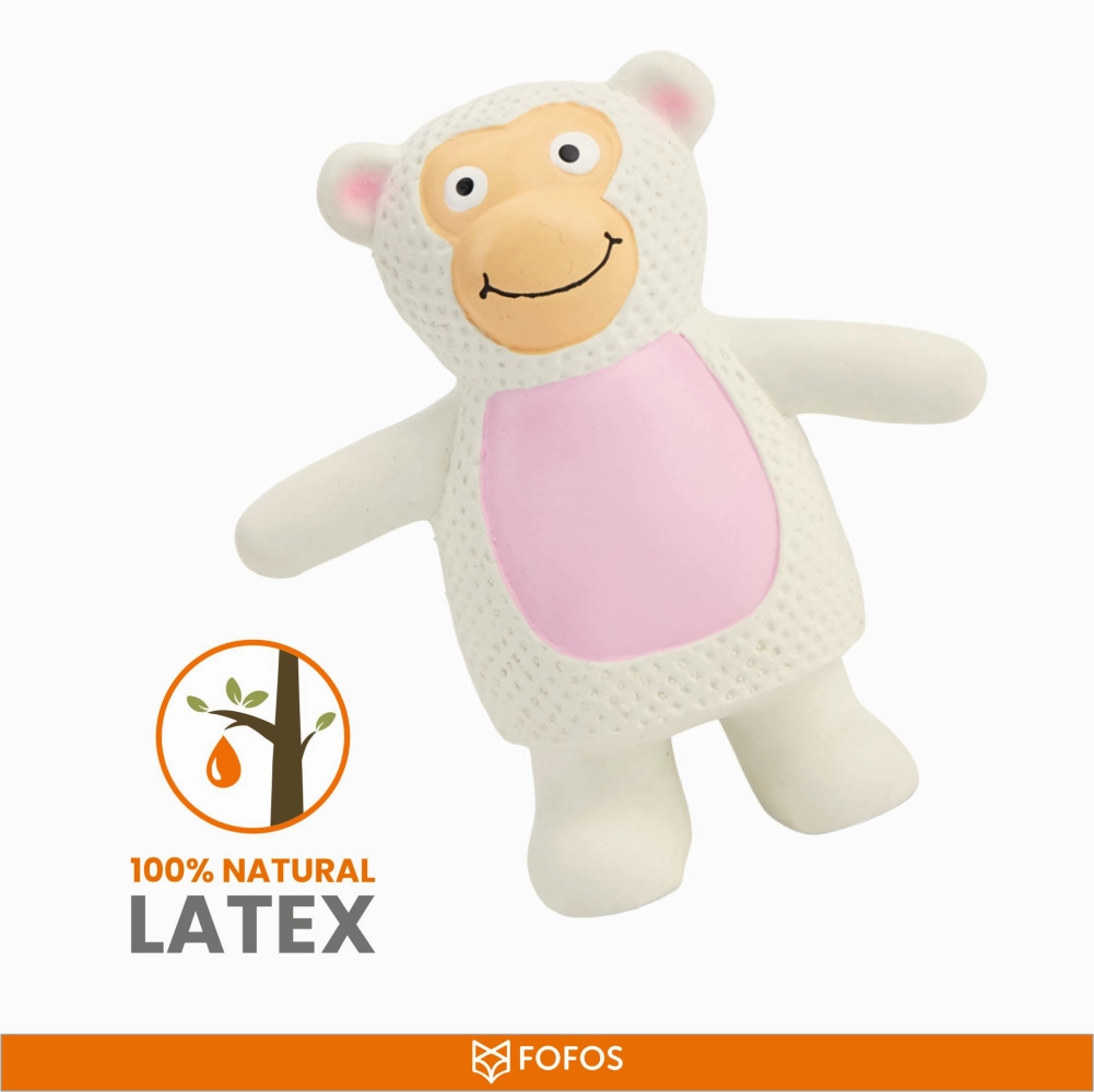 Barkbutler x Fofos Latex Monkey Squeaky Toy for Dogs (Grey)