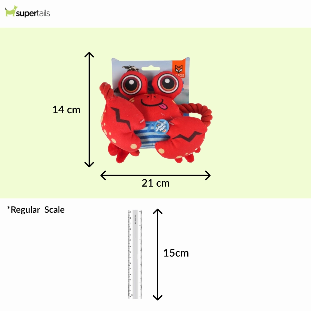 Barkbutler x Fofos Sealife Crab Plush Toy for Dogs