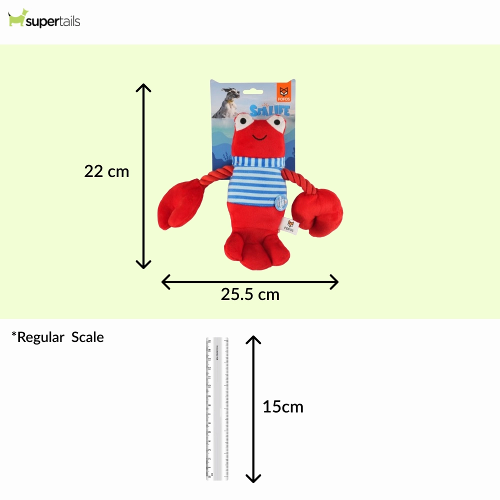 Barkbutler x Fofos Sealife Lobster Plush Toy for Dogs