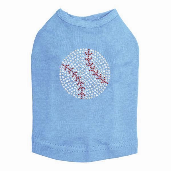 Baseball Rhinestone Dog Tank