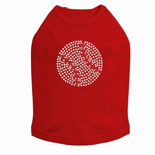 Baseball Rhinestone Dog Tank