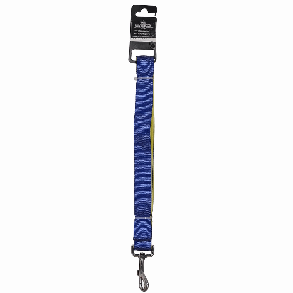 Basil Nylon Padded Leash for Dogs (Blue)