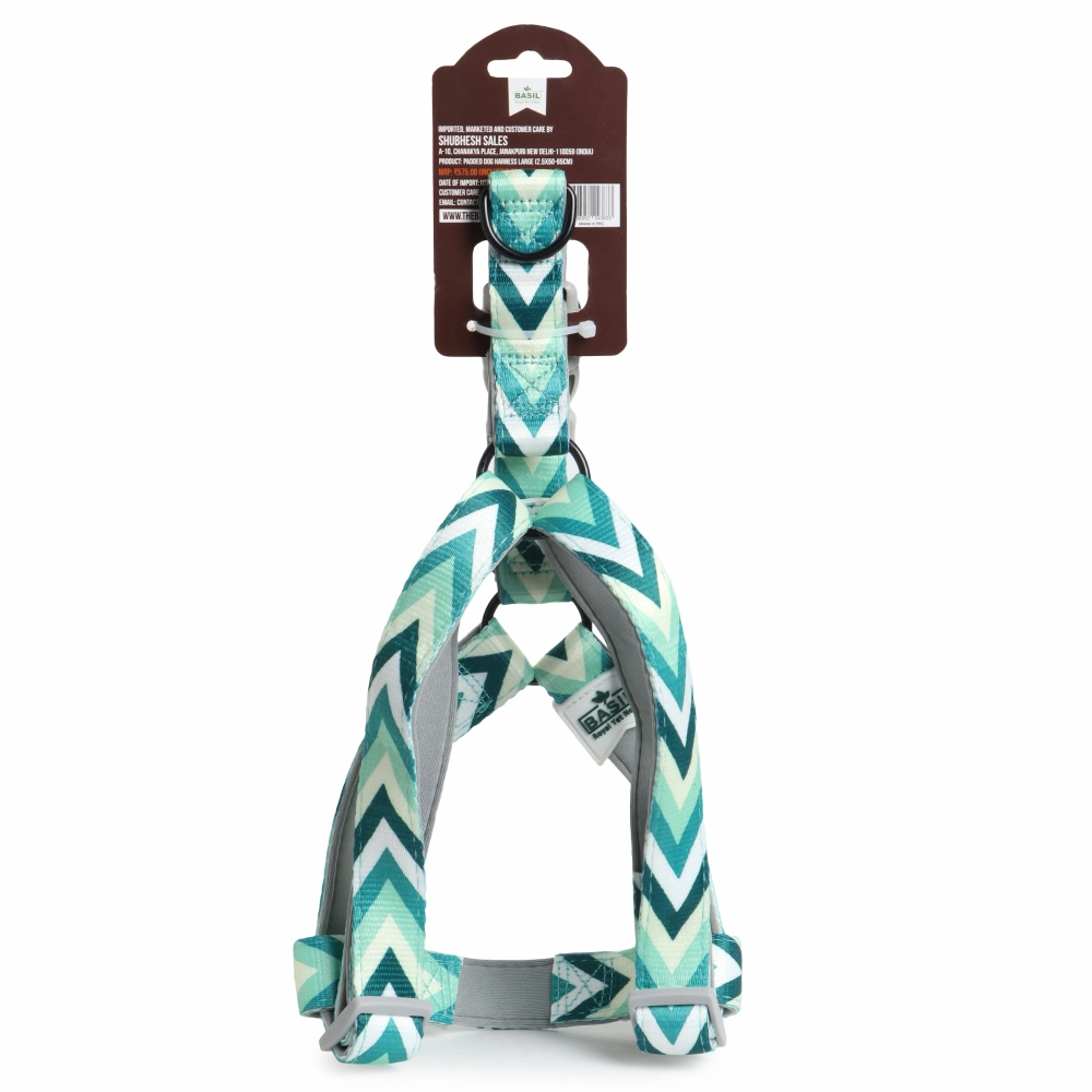 Basil Printed Adjustable Harness for Dogs (Green)