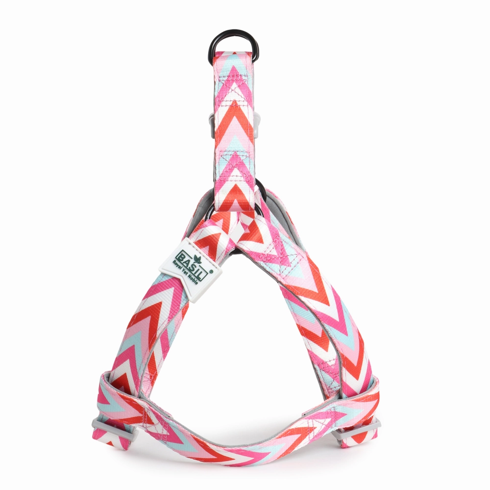 Basil Printed Adjustable Harness for Dogs (Pink)