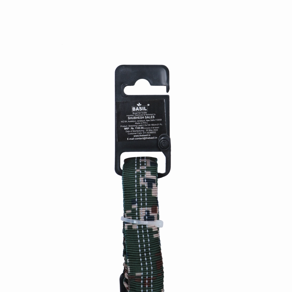 Basil Shock Absorbing Stretch Leash for Dogs (Green)