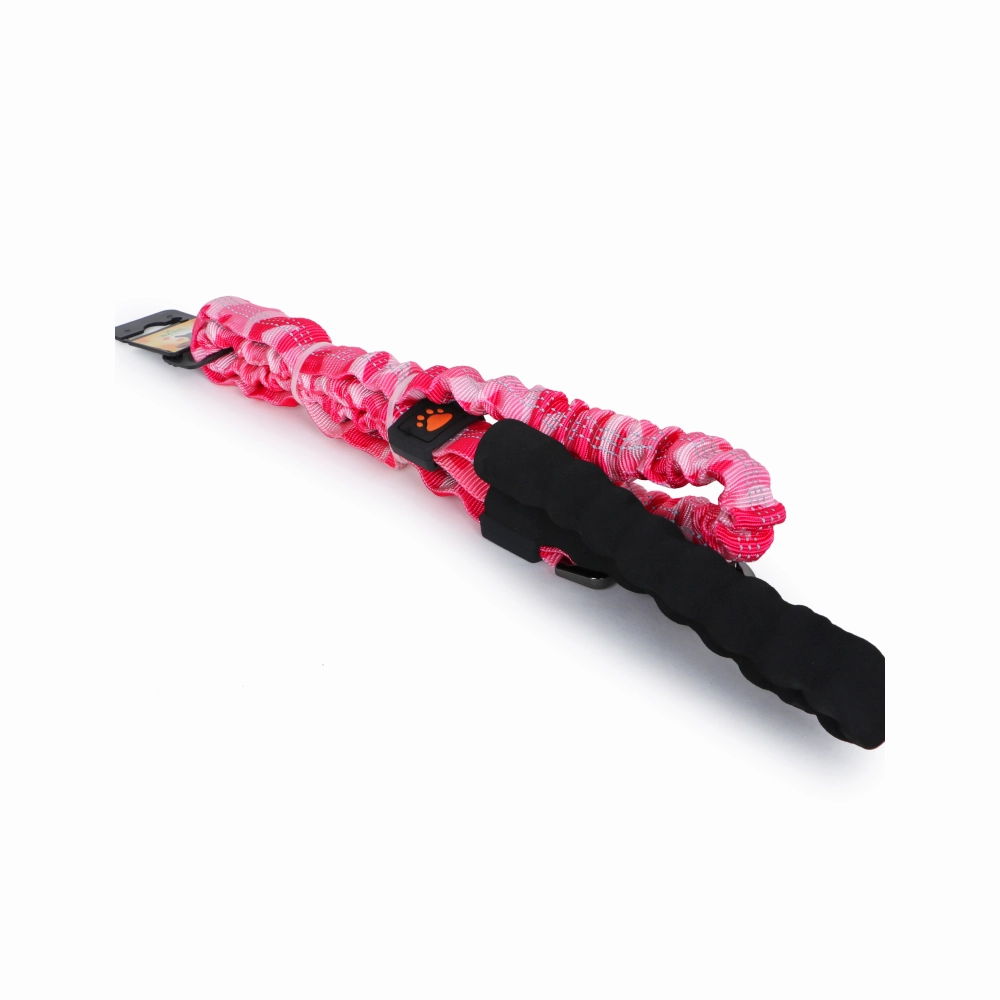 Basil Shock Absorbing Stretch Leash for Dogs (Pink)