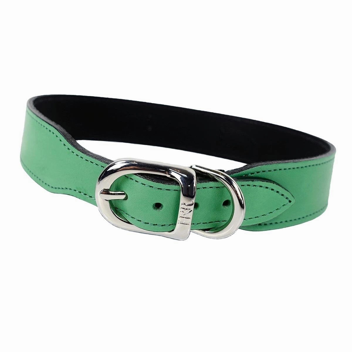 Belmont Collection Dog Collar Kelly Green/Nickel