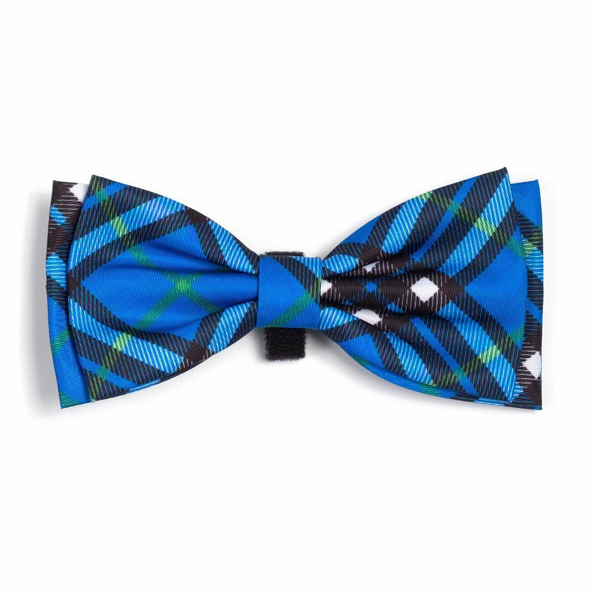 Bias Plaid Blue Dog Bow Tie