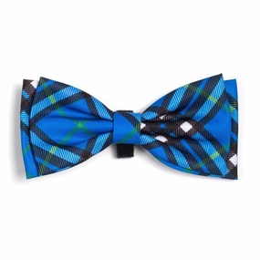 Bias Plaid Blue Dog Bow Tie