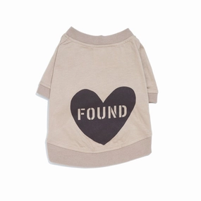 Big Full Heart Dog Tee Taupe/Chocolate