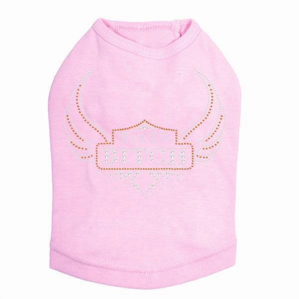 Biker Bitch Rhinestone Dog Tank