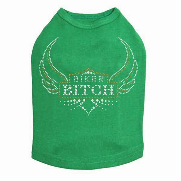 Biker Bitch Rhinestone Dog Tank