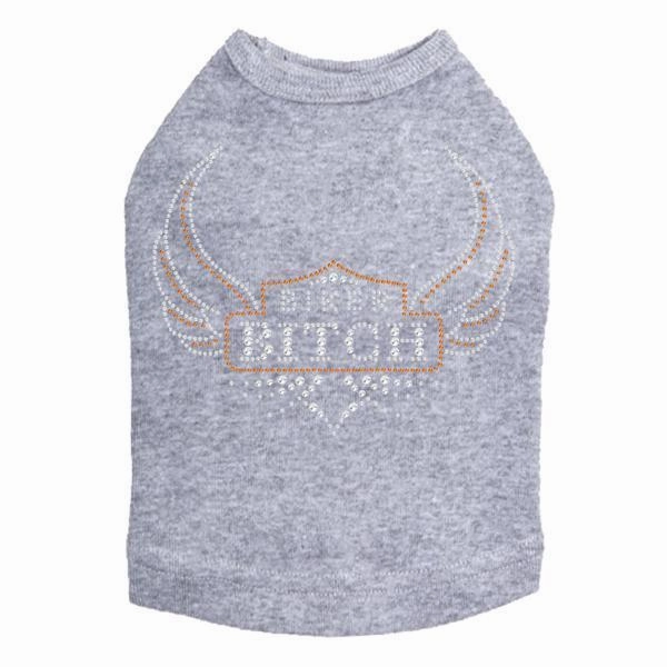 Biker Bitch Rhinestone Dog Tank