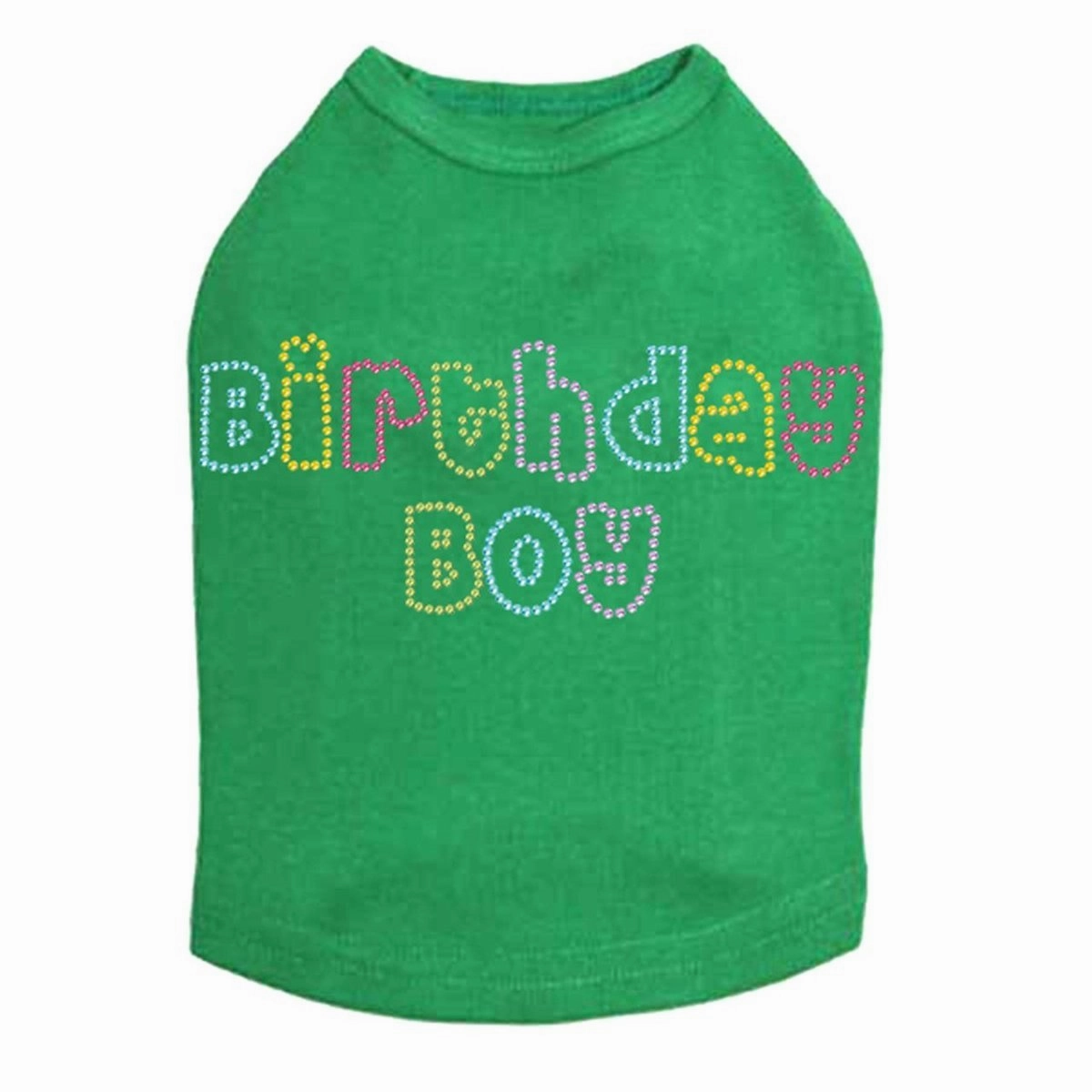 Birthday Boy Multicolor Rhinestone Dog Tank