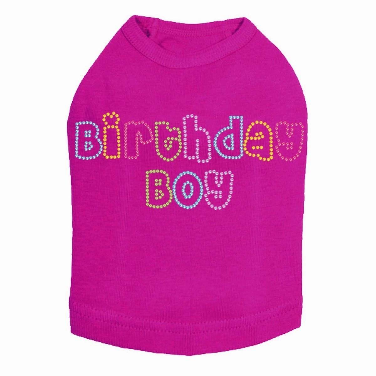 Birthday Boy Multicolor Rhinestone Dog Tank