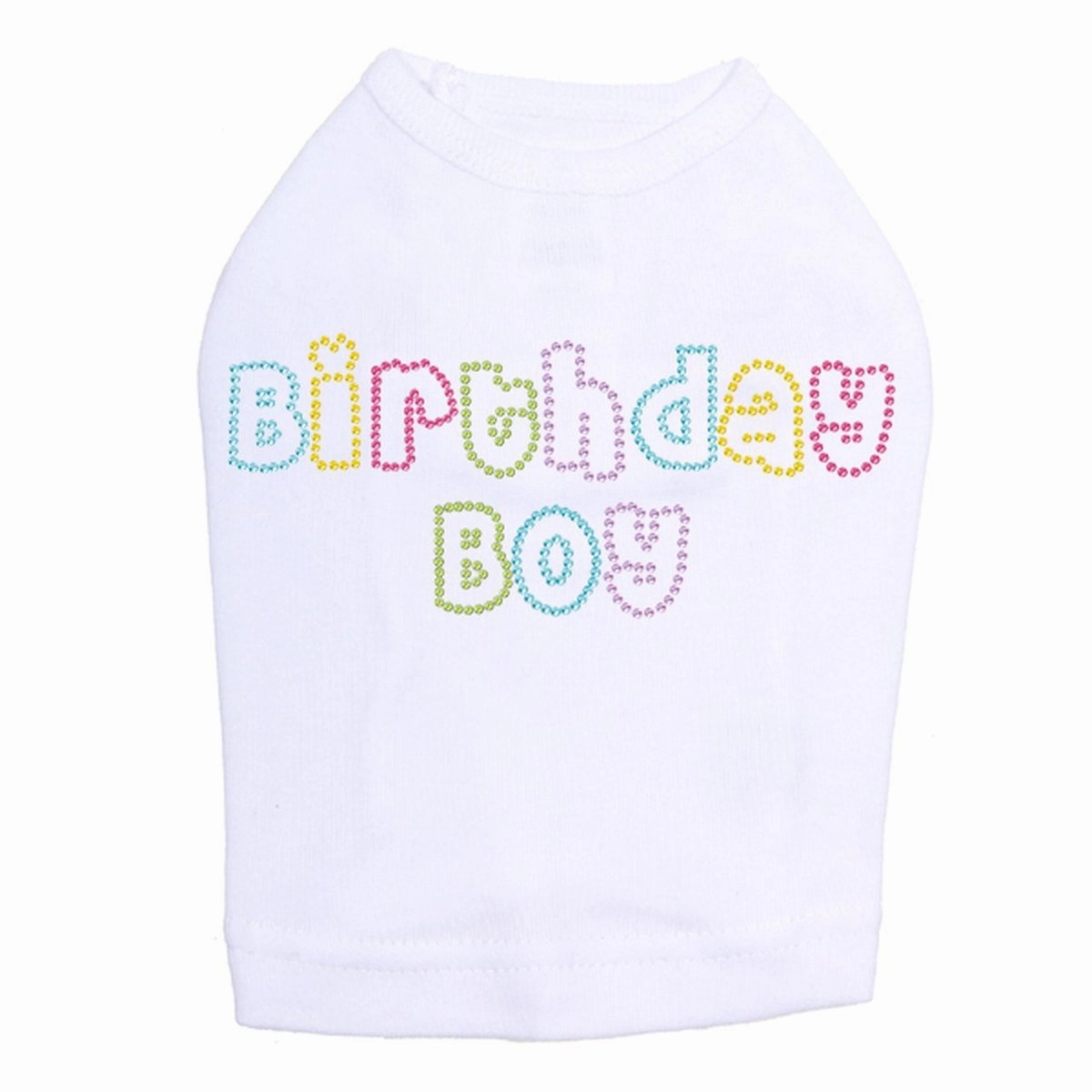 Birthday Boy Multicolor Rhinestone Dog Tank