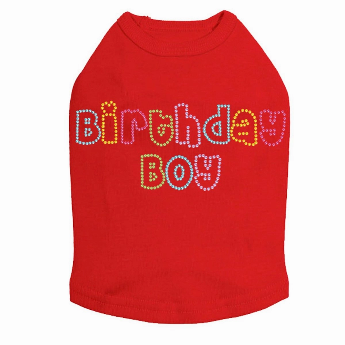 Birthday Boy Multicolor Rhinestone Dog Tank
