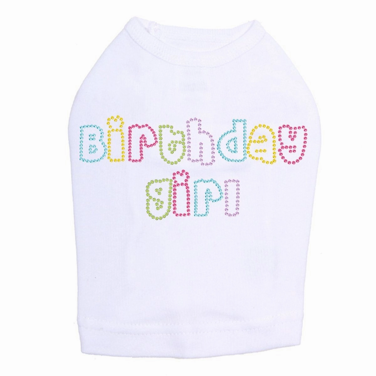Birthday Girl Multicolor Rhinestone Dog Tank