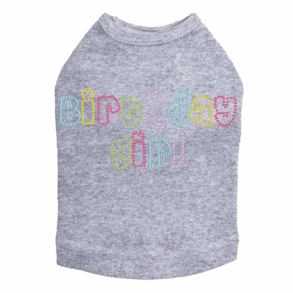 Birthday Girl Multicolor Rhinestone Dog Tank