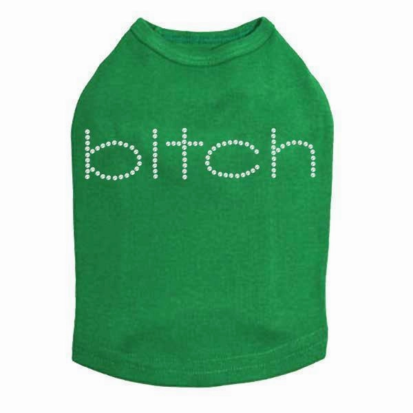 Bitch Rhinestone Dog Tank