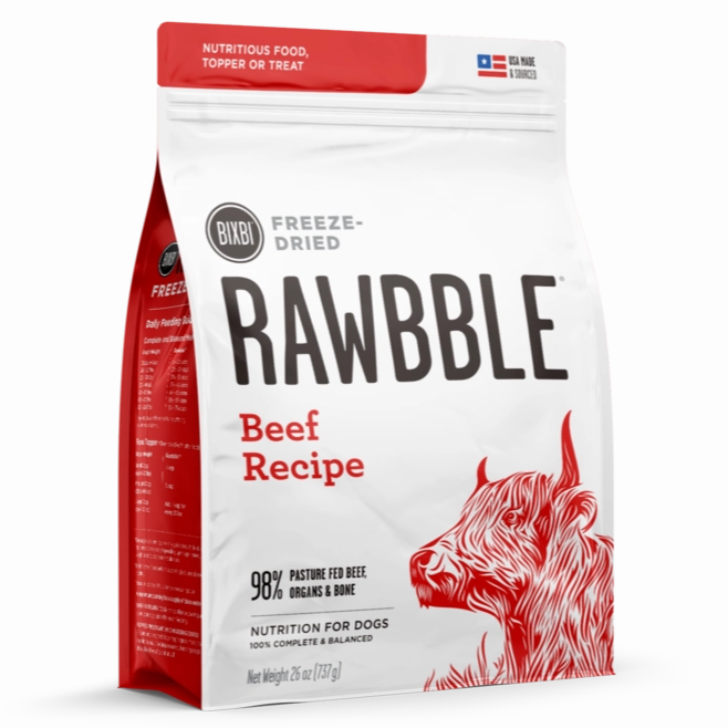 Bixbi Rawbble Freeze-Dried Beef Recipe Dog Food